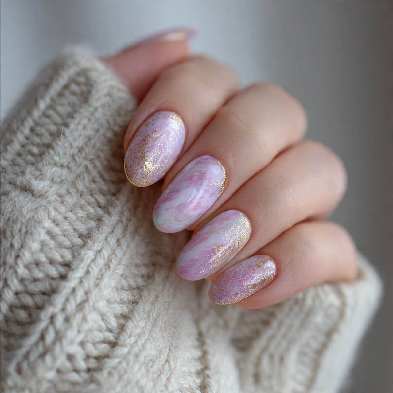 Soft Milky White Nails