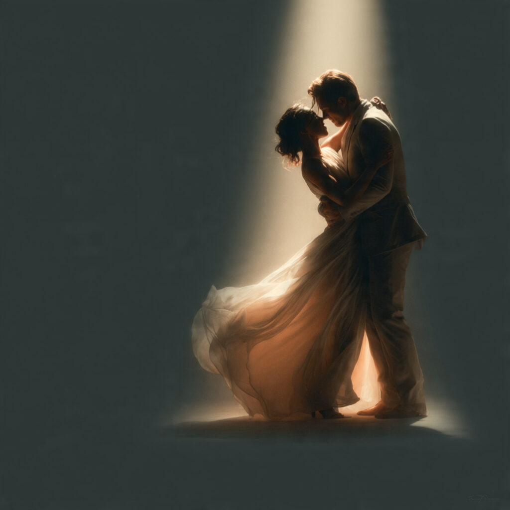 structured wedding first dance moment centered composition