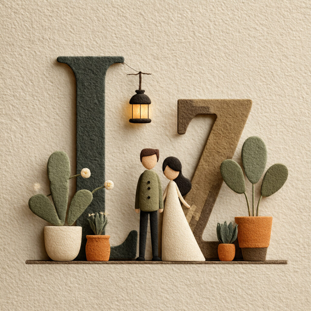 stylish wedding scene highlighting couple s initials playful