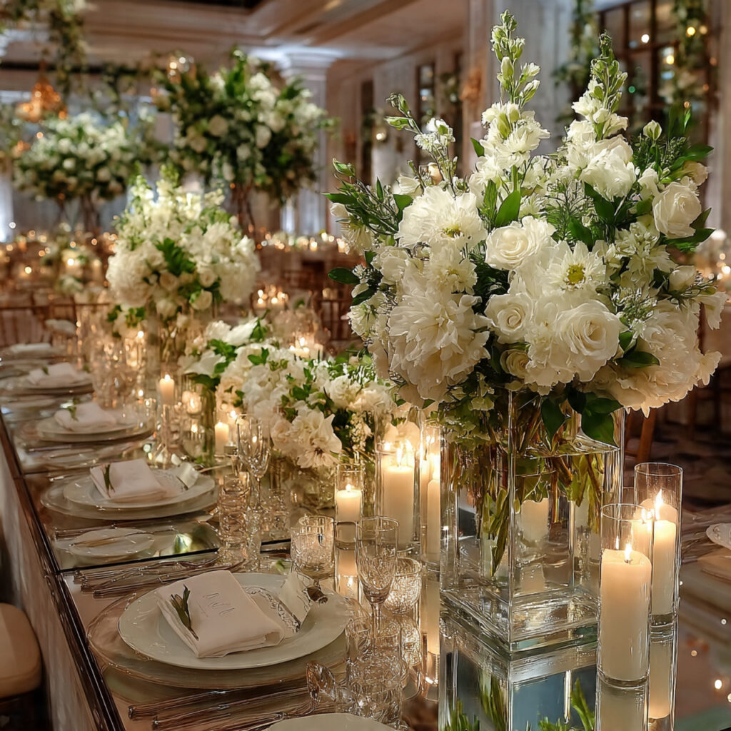 tall clear glass wedding vases with long