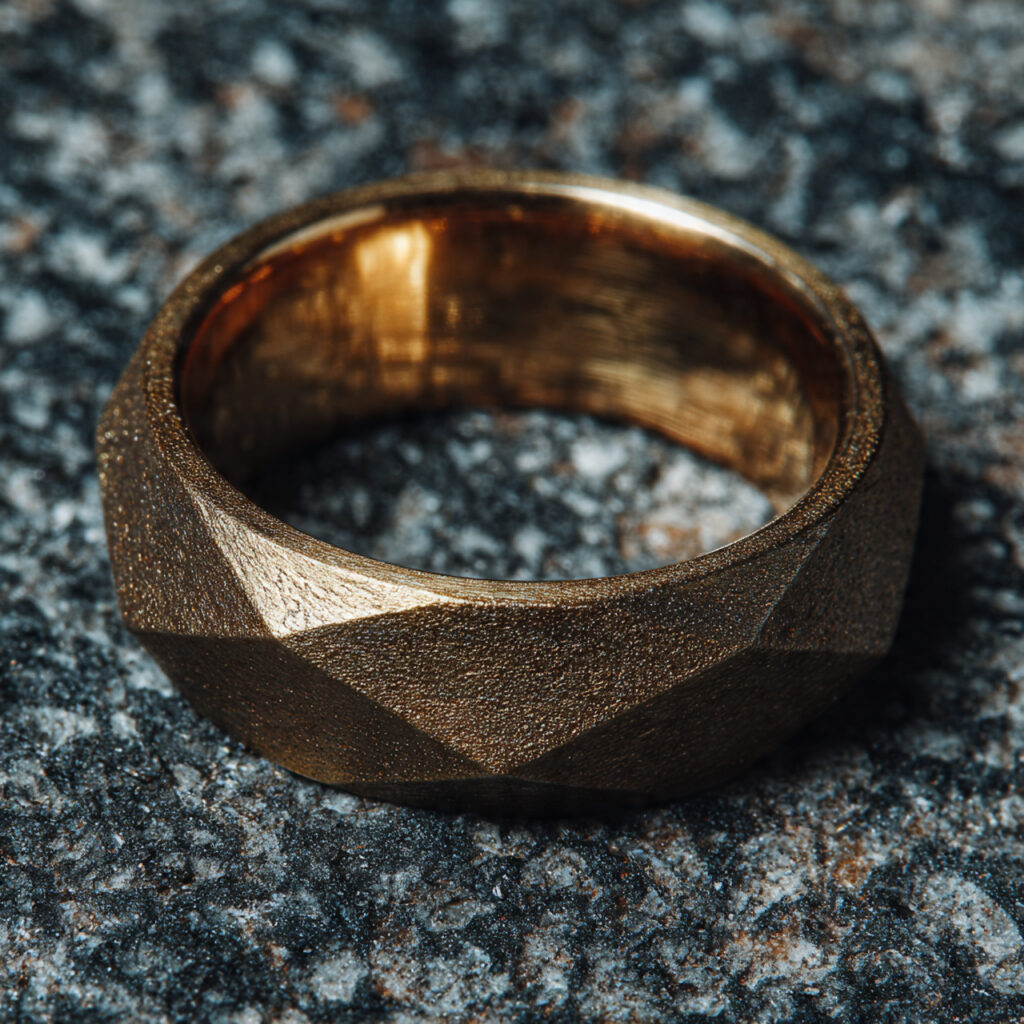 traditional engagement ring transformed into gender neutral minimalist 1