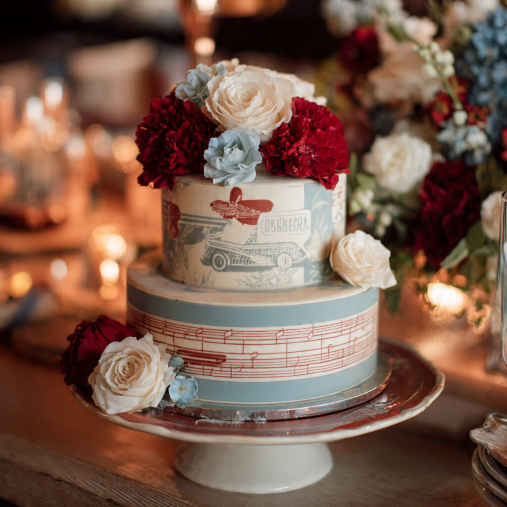 vintage americana groom s cake with mid century color
