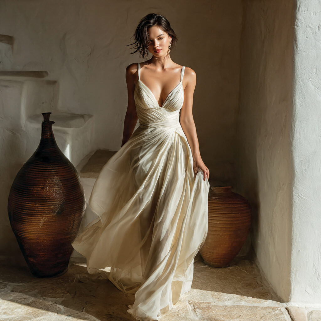vintage inspired ethereal wedding dress with simple silhouette