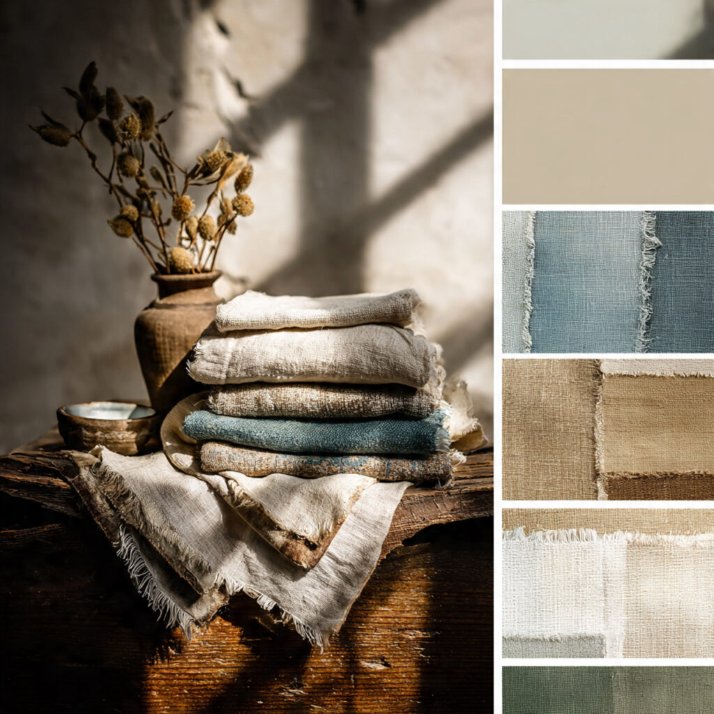 vintage wedding color palette scene with ivory