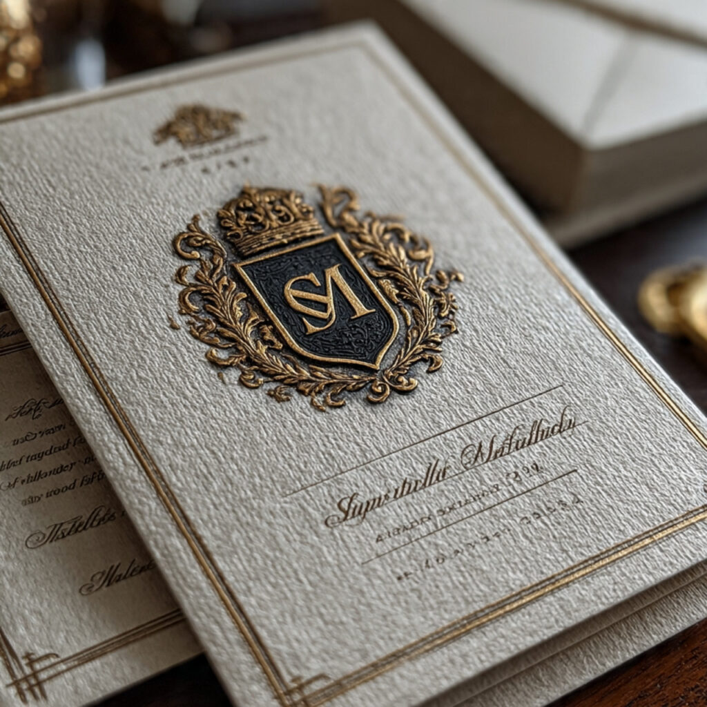 19 Vintage Wedding Invitations for Elegant and Classic Ceremonies 14 vintage wedding invitation featuring classic monogram crest