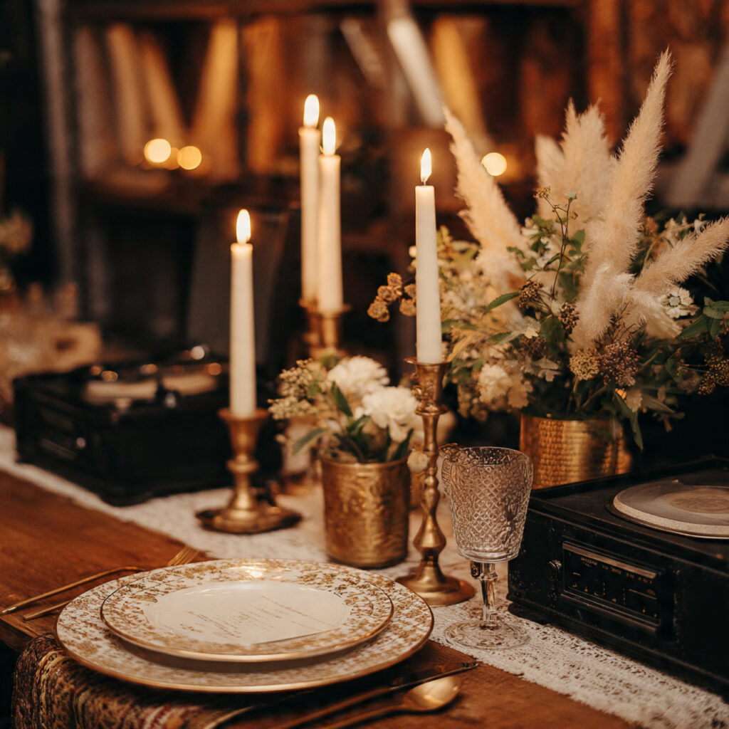 vintage wedding setup with hidden technology no 1