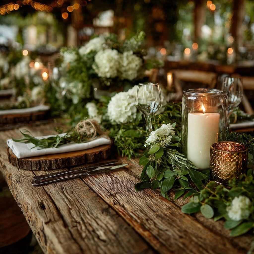 wedding ceremony aisle decor being reused as