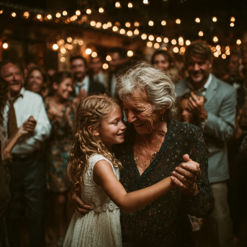 wedding dance floor with guests of all