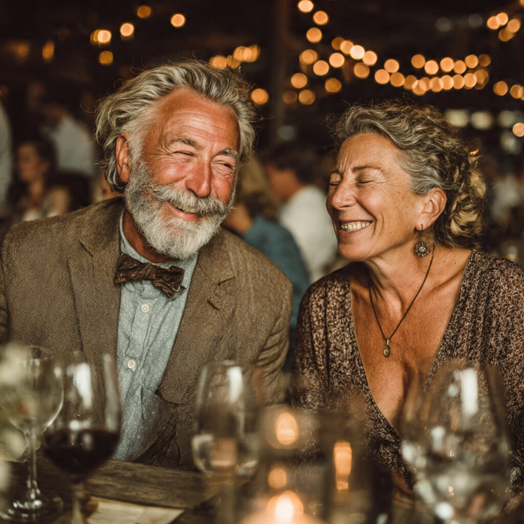 wedding guests laughing and enjoying meaningful moments