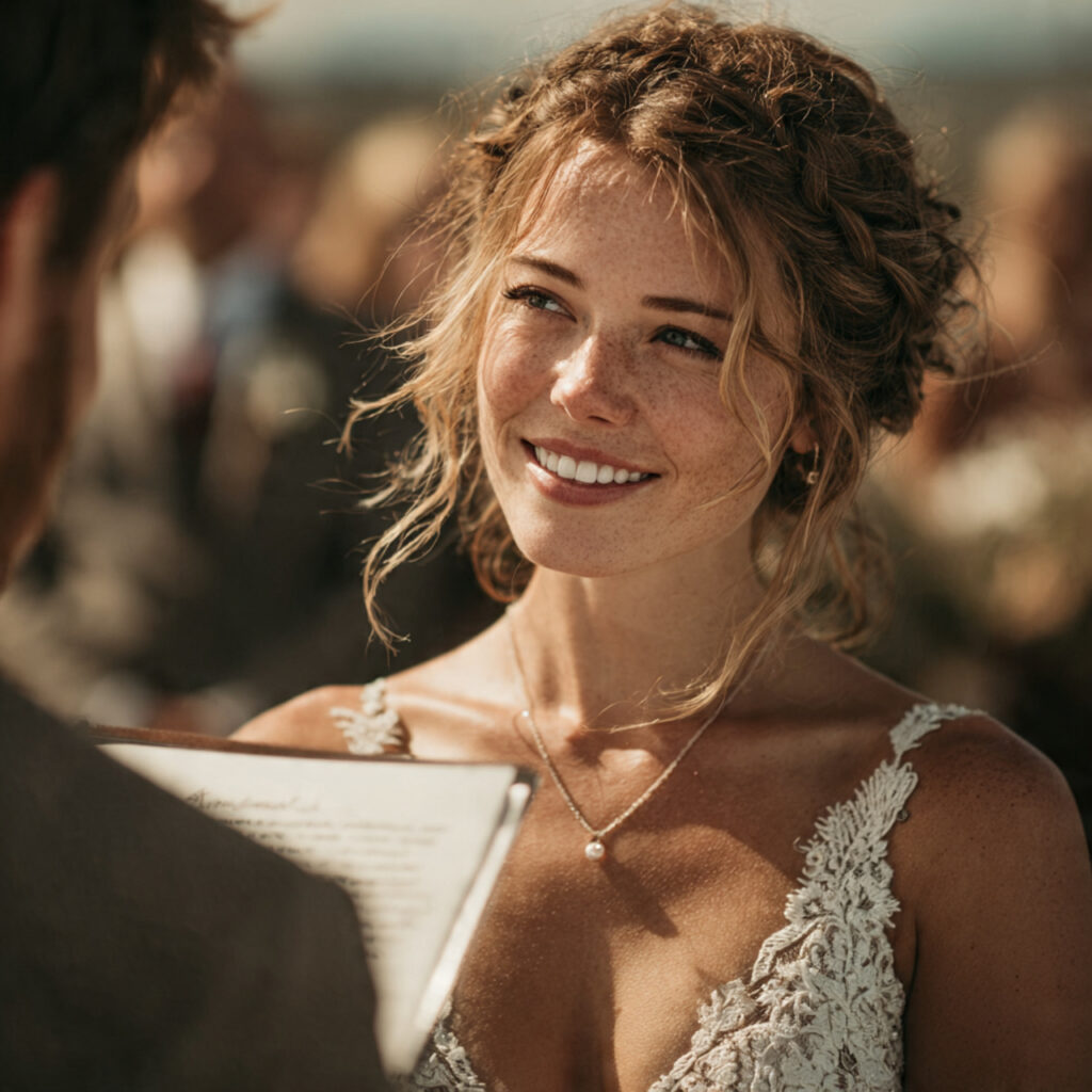 wedding photographer capturing ceremony moment in natural