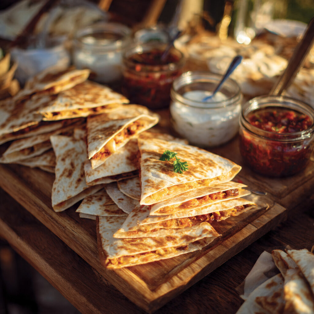 wedding quesadilla snack bar with sliced quesadilla