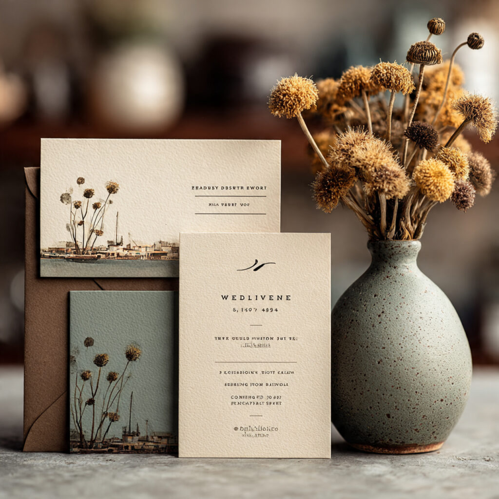 wedding reception invitation alongside simple wedding website