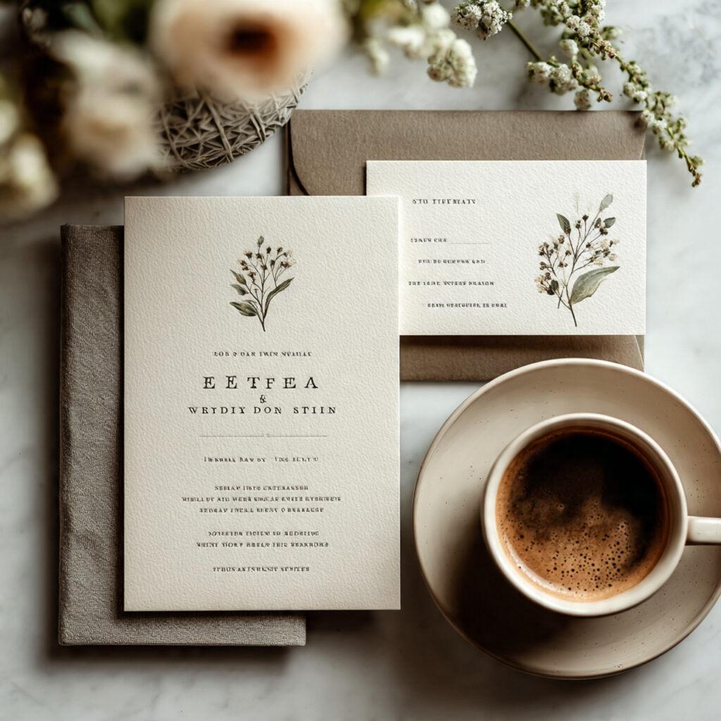 wedding reception invitation with small explanation insert
