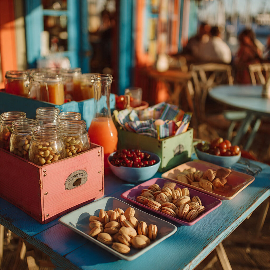 wedding reception kids food corner with simple