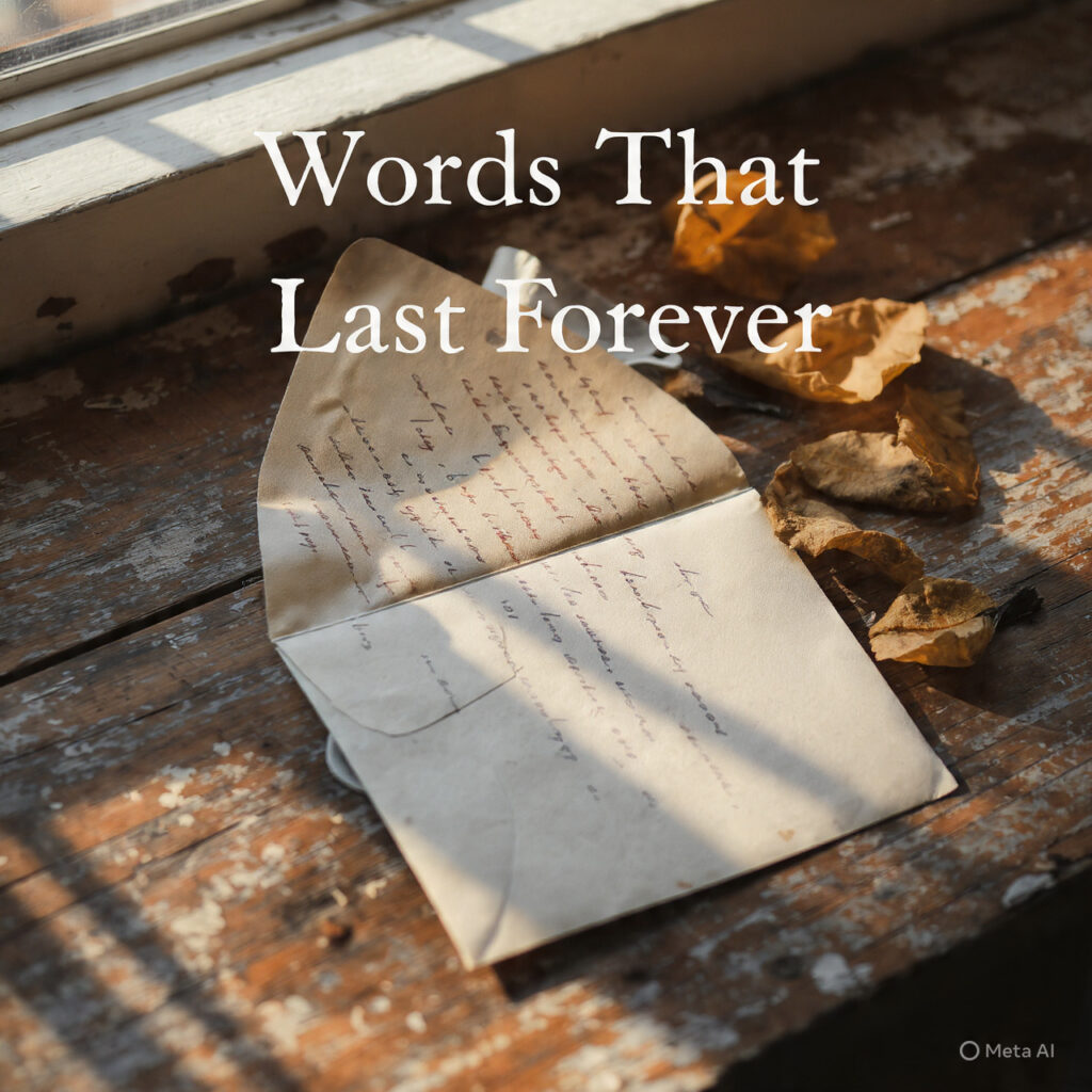 a handwritten love letter on textured paper envelo