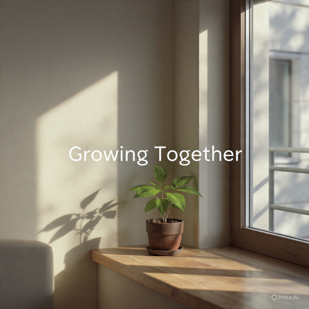 a small indoor plant placed near a window with sof