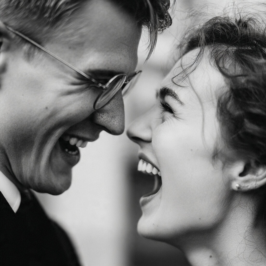 candid wedding photography moment couple laughing