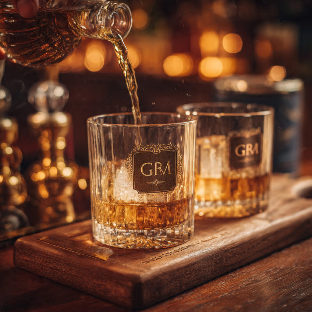 custom whiskey glasses with engraved initials whis