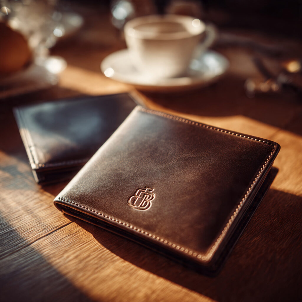 luxury personalized leather wallet with engraved i