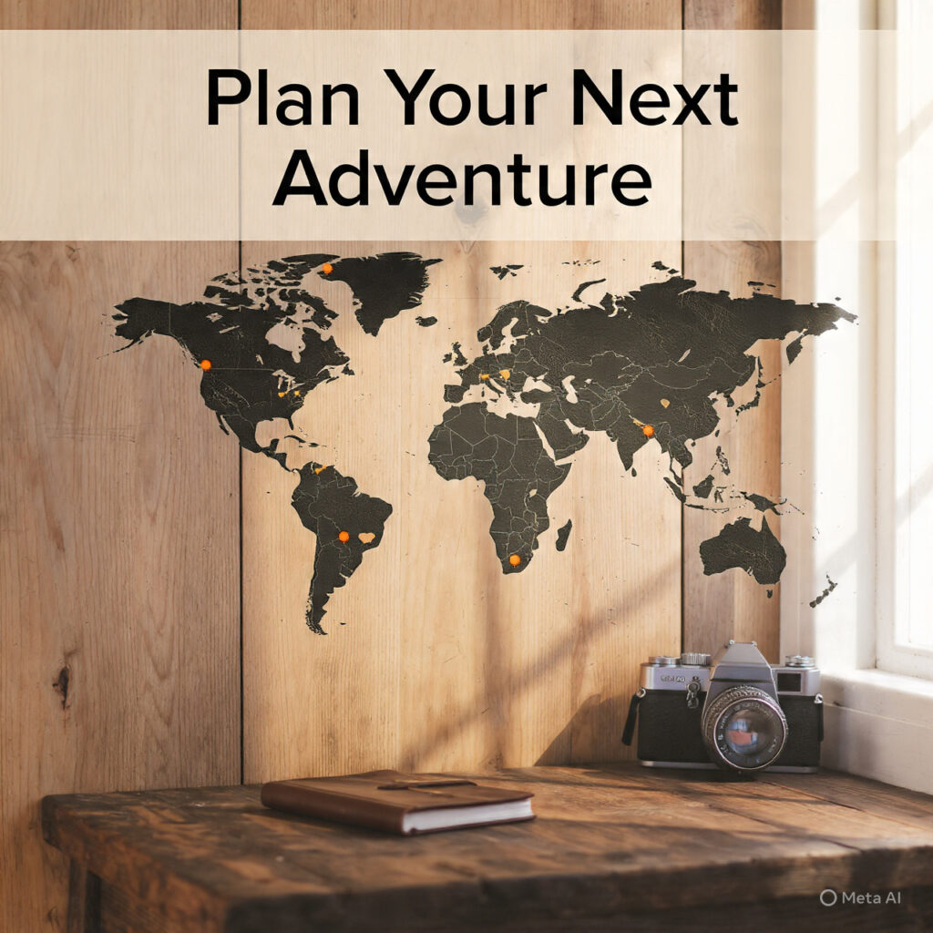 realistic scene of a scratch world map on wall wit