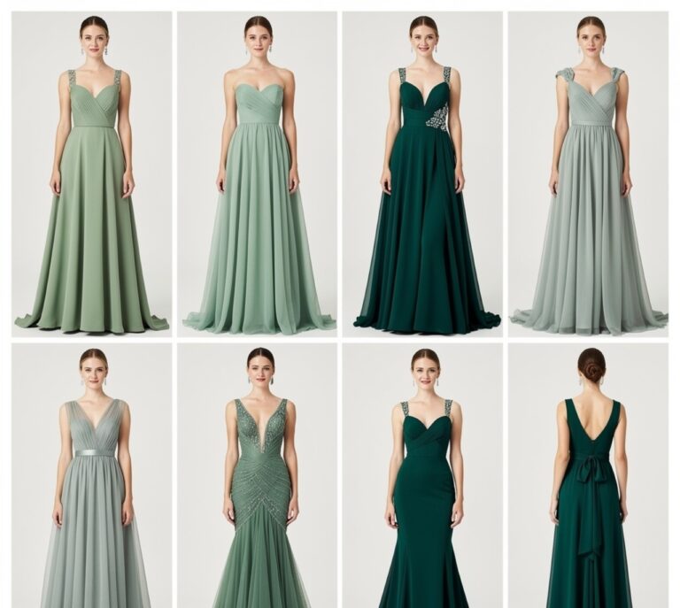 green bridesmaid dresses