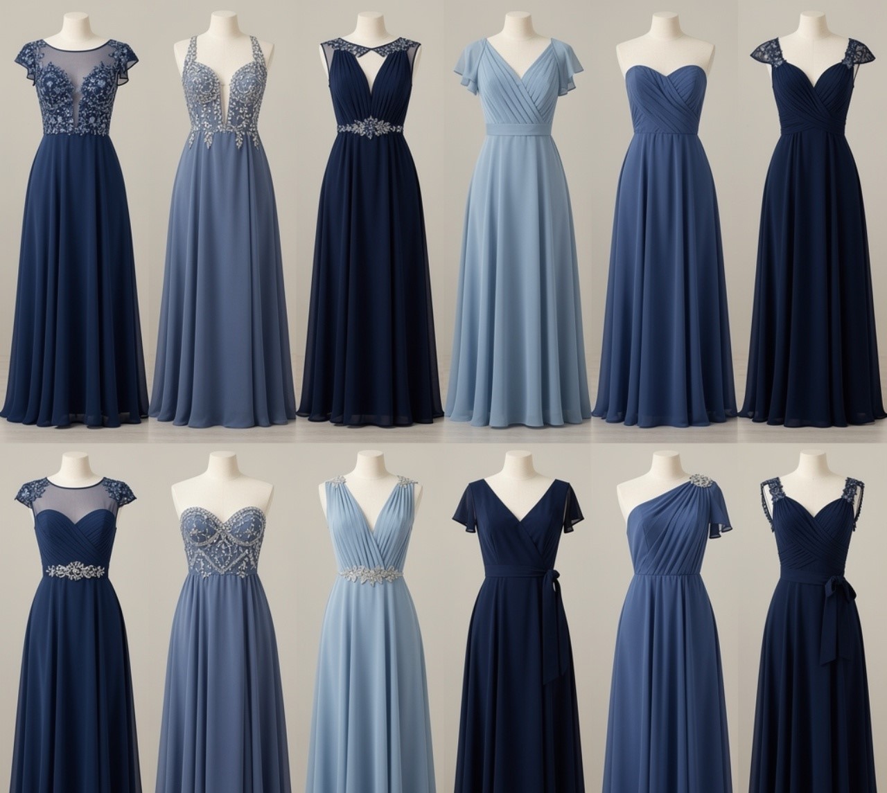 blue bridesmaid dresses