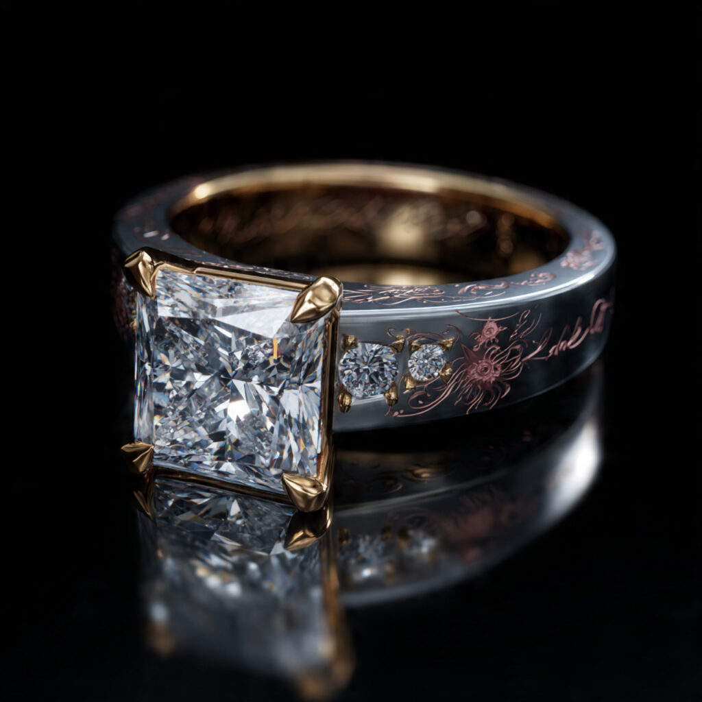 custom radiant cut engagement ring design unique s